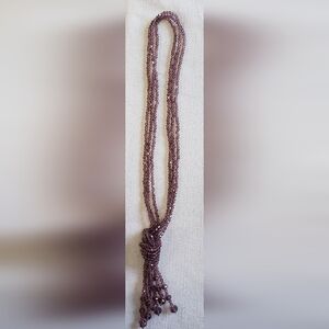 Multi Strand Bead Tassel Necklace